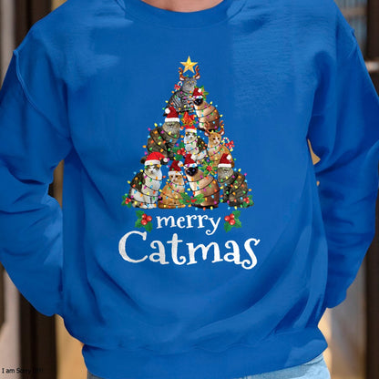 Merry Catmas Funny Cat Mom Cat Dad Christmas Cat T-Shirt - Christmas Unisex T-Shirt/Hoodie/Sweatshirt - NGHL00