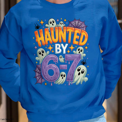Haunted by 67 – Funny Ghost and Pumpkin Halloween Costume T-Shirt  - Halloween Unisex T-Shirt/Hoodie - NGHL00