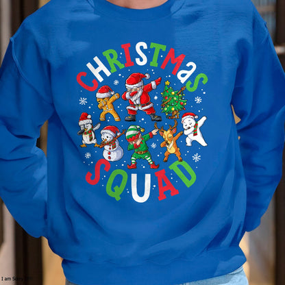 Christmas Squad Santa Dabbing Elf Family Matching Pajamas T-Shirt - Christmas Unisex T-Shirt/Hoodie/Sweatshirt - NGHL00