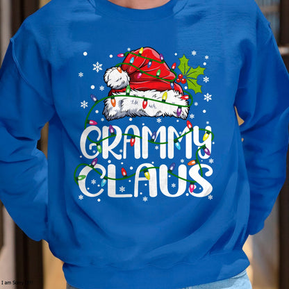 Grammy Claus Shirt Christmas Lights Pajama Family Matching Long Sleeve T-Shirt - Christmas Unisex T-Shirt/Hoodie/Sweatshirt - NGHL00