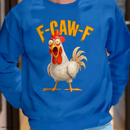 Funny F-Awk-F Chicken F-Caw-F Rooster Pun Retro T-Shirt - Halloween Unisex T-Shirt/Hoodie - NGHL00 (SKUT-1810HALLOWEEN-01)