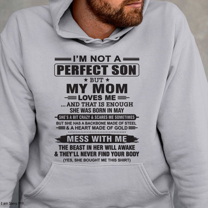 May - "I'M NOT A PERFECT SON BUT MY MOM LOVES ME" - Birthday Gift From May Mom / Woman - NGHL05 (SKU10-147-05)