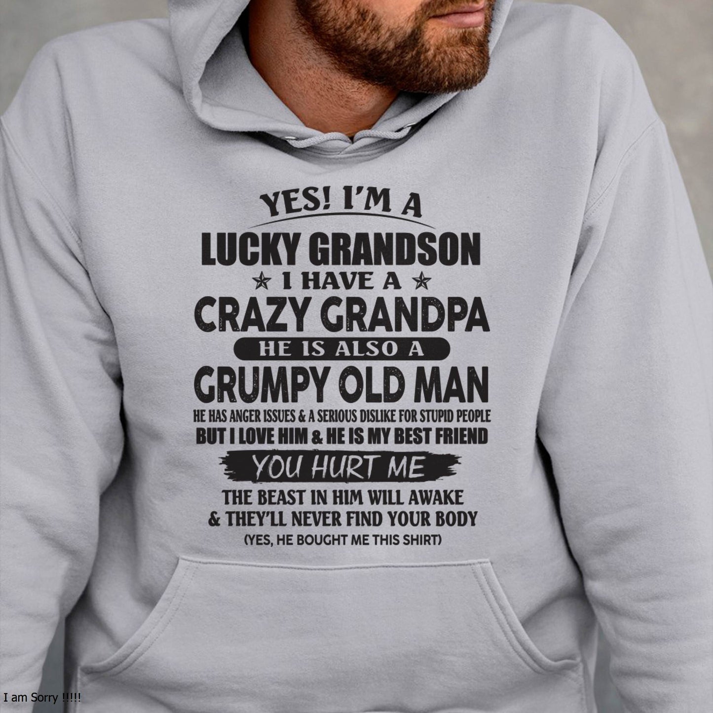 LUCKY GRANDSON OF CRAZY GRANDPA -  PERFECT GIFT FROM GRANDPA - NGHL00 (SKU12-145-00)