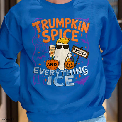 Halloween Trumpkin Spice and Everything Ice Pumpkin Spice T-Shirt - Halloween Unisex T-Shirt/Hoodie - NGHL00