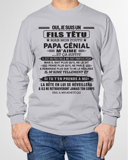 Oui, je suis un garçon têtu – T-shirt | Cadeau d’anniversaire de papa pour son fils - NGHL00 / fr00 (SKU12-260-00)