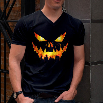 Scary Pumpkin Jack O Lantern Face Halloween Men Boys Kids T-Shirt - Halloween Unisex T-Shirt/Hoodie - NGHL00