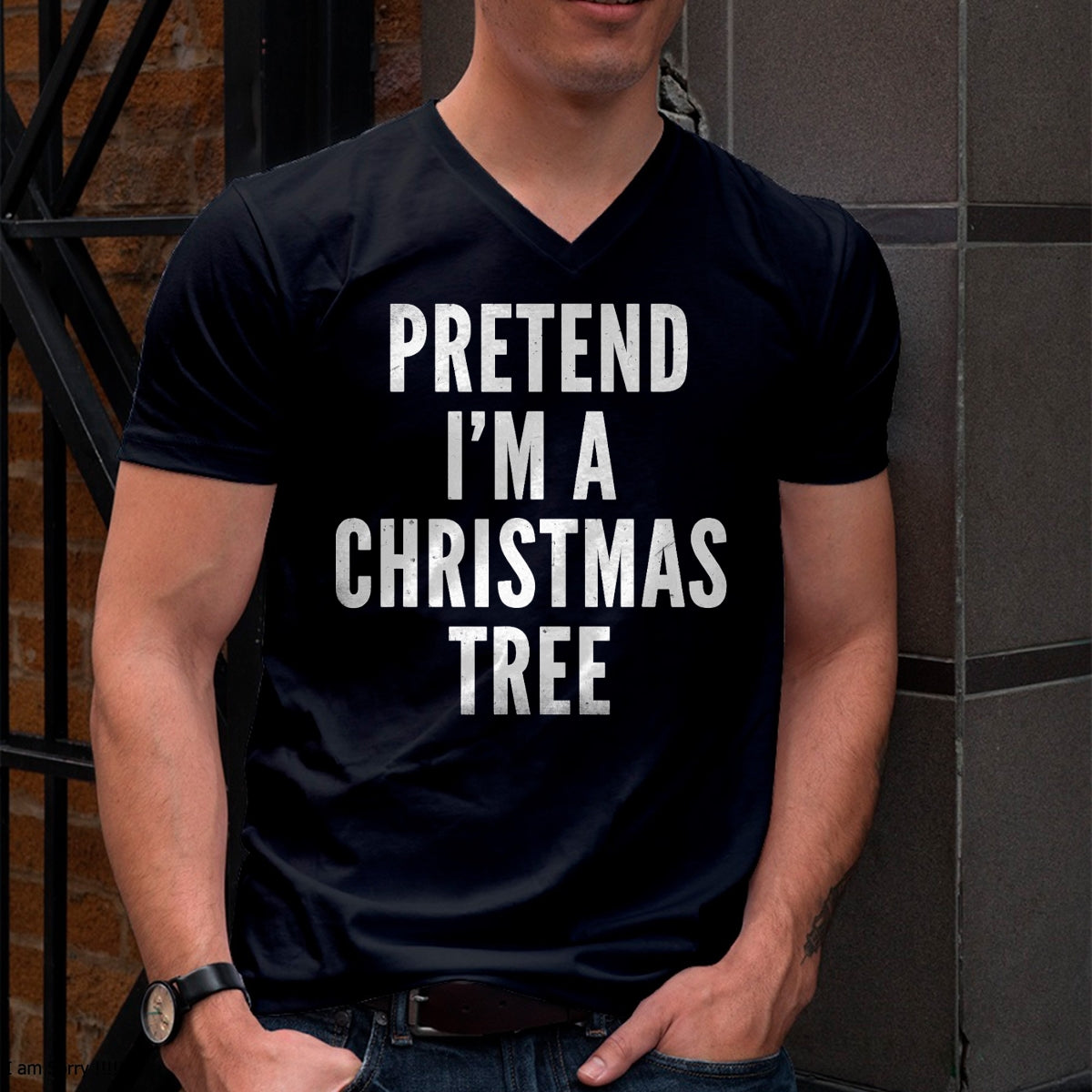 Funny Pretend Im A Christmas Tree Adult Christmas Costume T-Shirt - Christmas Unisex T-Shirt/Hoodie/Sweatshirt - NGHL00