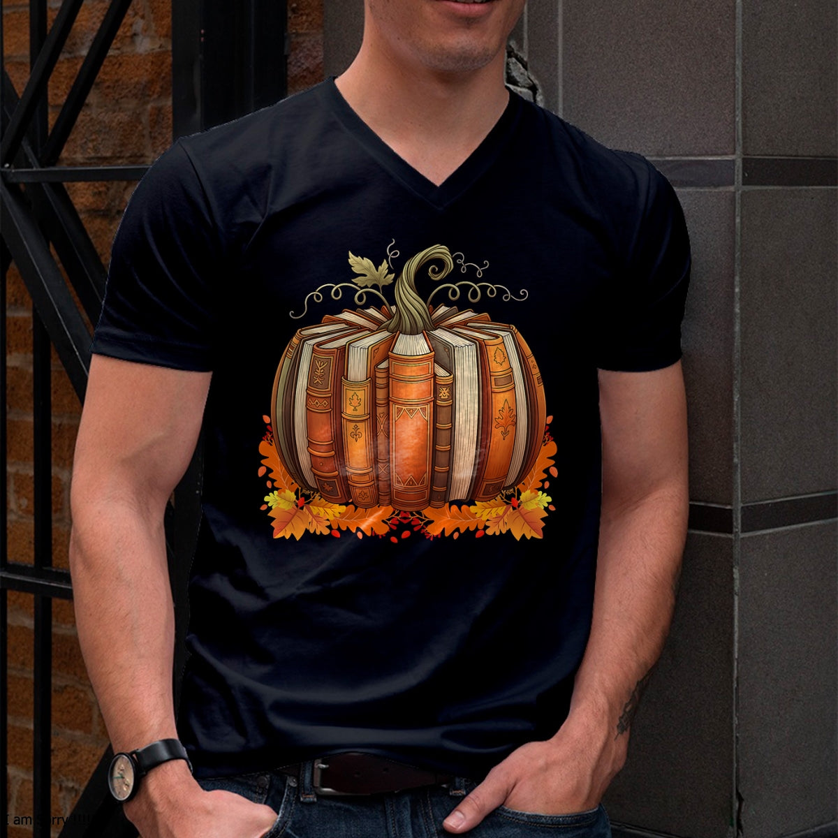Fall Book Pumpkin Retro Reading Teacher Books Lover T-Shirt - Halloween Unisex T-Shirt/Hoodie - NGHL00