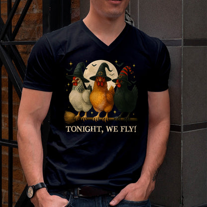 Funny Chicken Halloween Costume Tonight We Fly Spooky Season T-Shirt - Halloween Unisex T-Shirt/Hoodie - NGHL00