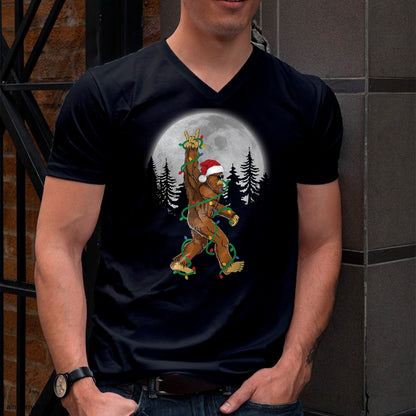 Bigfoot Santa Christmas Tree Lights Funny Xmas Sasquatch Long Sleeve T-Shirt - Christmas Unisex T-Shirt/Hoodie/Sweatshirt - NGHL00