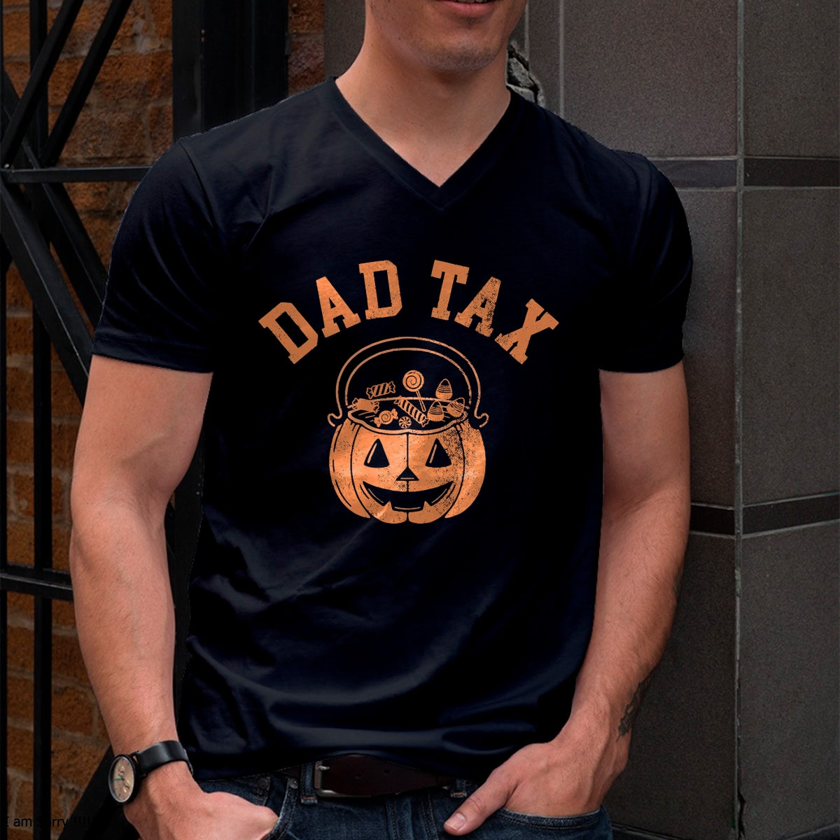 Dad Tax Halloween Trick Or Treat Candy Pumkin Dad Joke T-Shirt - Halloween Unisex T-Shirt/Hoodie - NGHL00