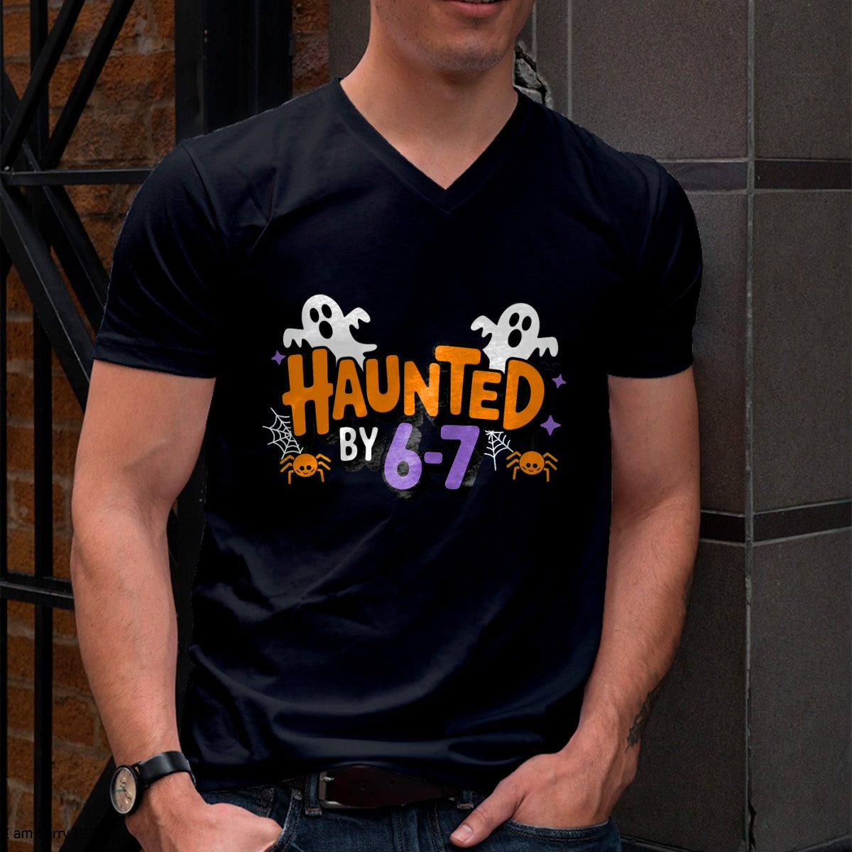 Haunted by 6 7 T-Shirt - Halloween Unisex T-Shirt/Hoodie - NGHL00