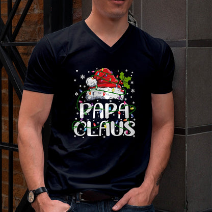 Papa Claus Christmas Lights Pajama Family Matching T-Shirt - Christmas Unisex T-Shirt/Hoodie/Sweatshirt - NGHL00