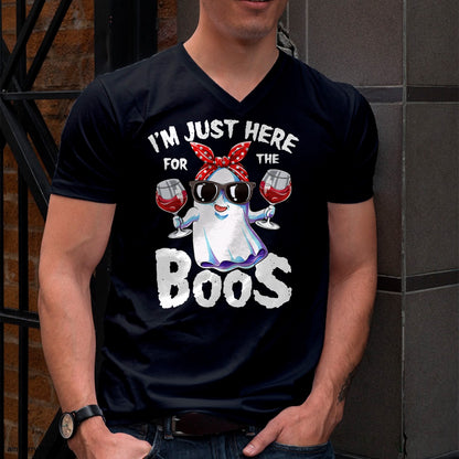 I'm Just Here For The Boos Halloween Women Ghost Cute Funny T-Shirt - Halloween Unisex T-Shirt/Hoodie - NGHL00