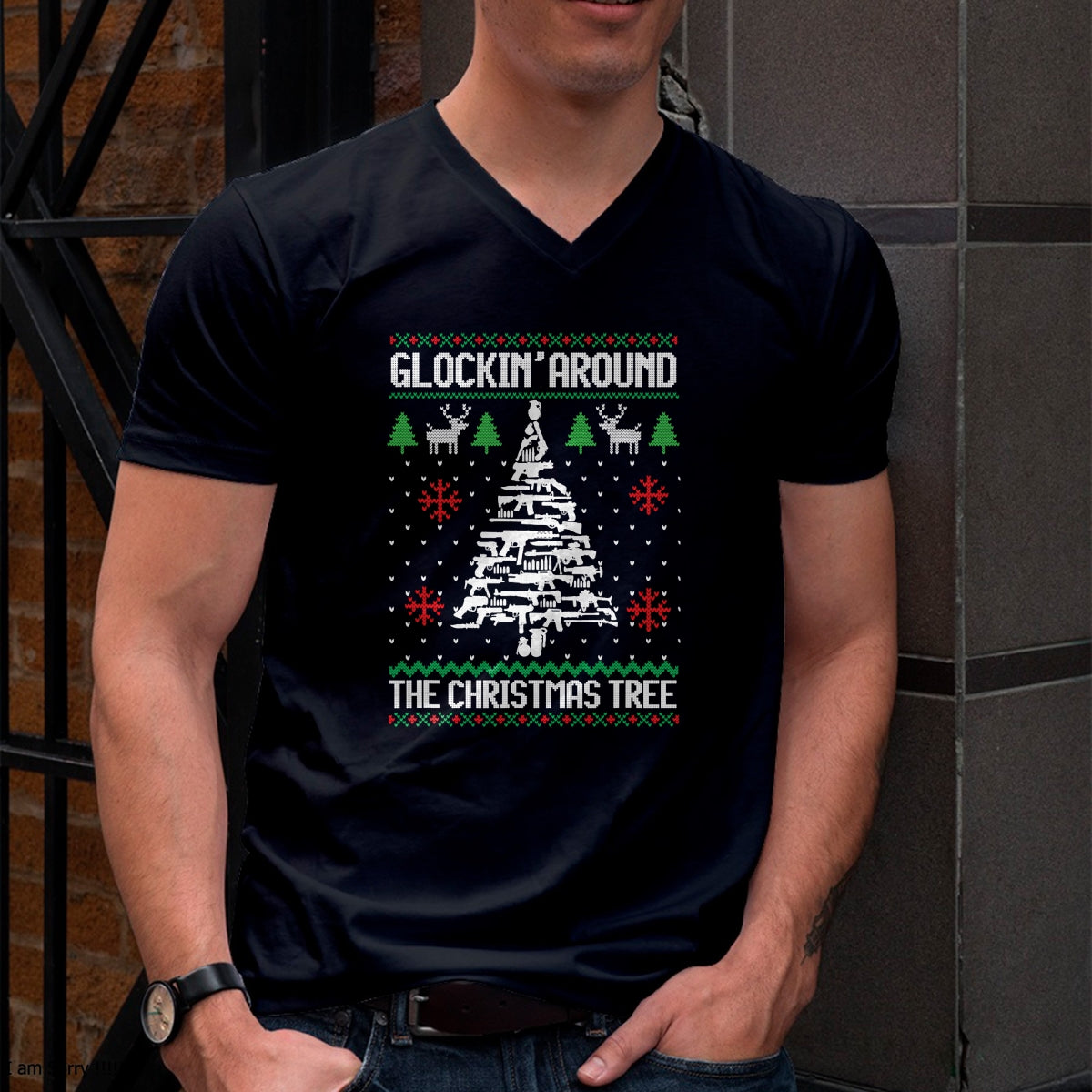 Funny Guns Ugly Christmas Sweaters for Gun Lovers Men Women T-Shirt - Christmas Unisex T-Shirt/Hoodie/Sweatshirt - NGHL00