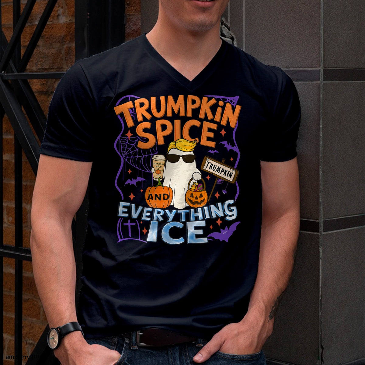 Halloween Trumpkin Spice and Everything Ice Pumpkin Spice T-Shirt - Halloween Unisex T-Shirt/Hoodie - NGHL00