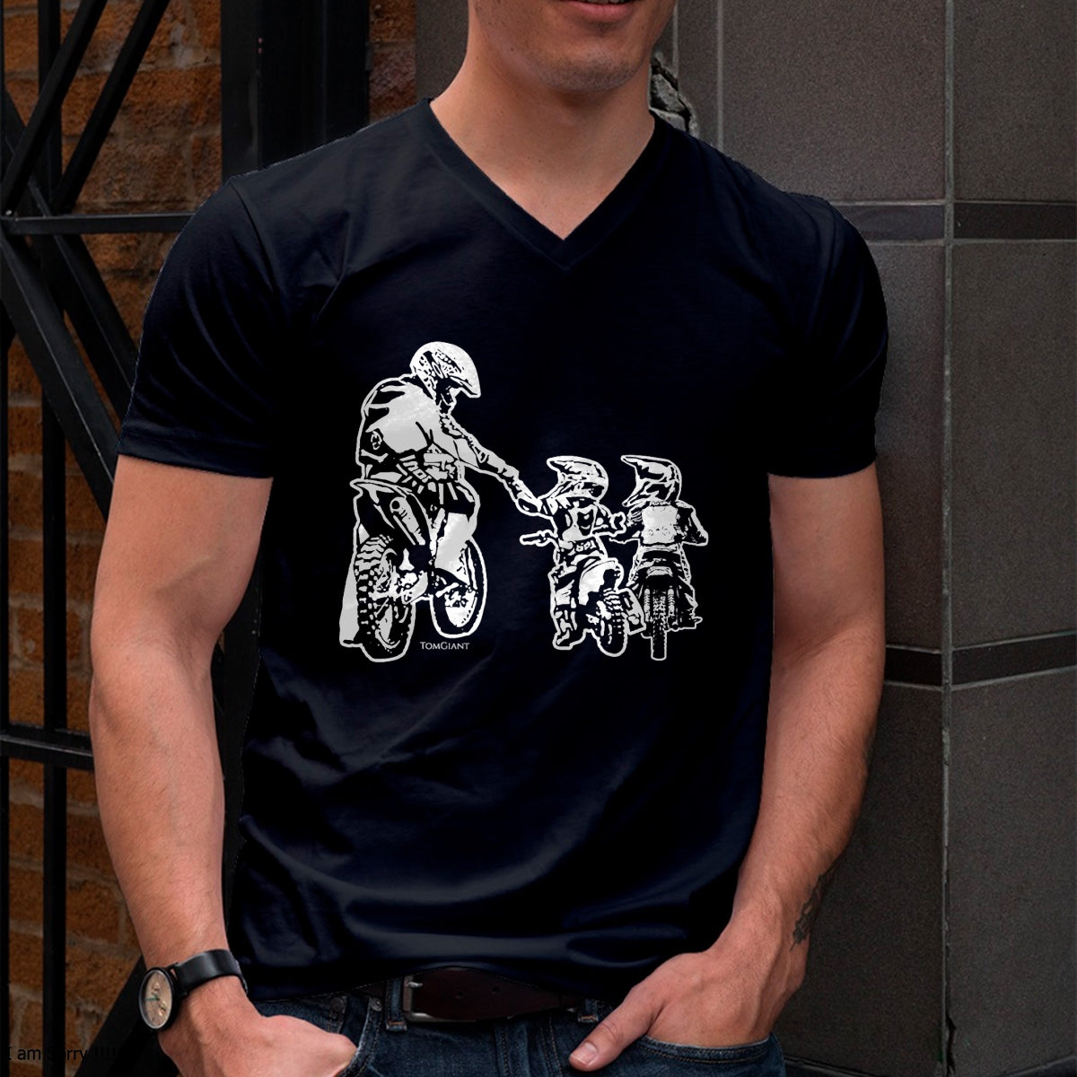 Dirt Bike Motorcycle Motocross Father Biker Son Sons Dad T-Shirt - Gift From Dad Unisex T-Shirt/Hoodie - NGHL00 (SKUT-2310EMAILDS-18)