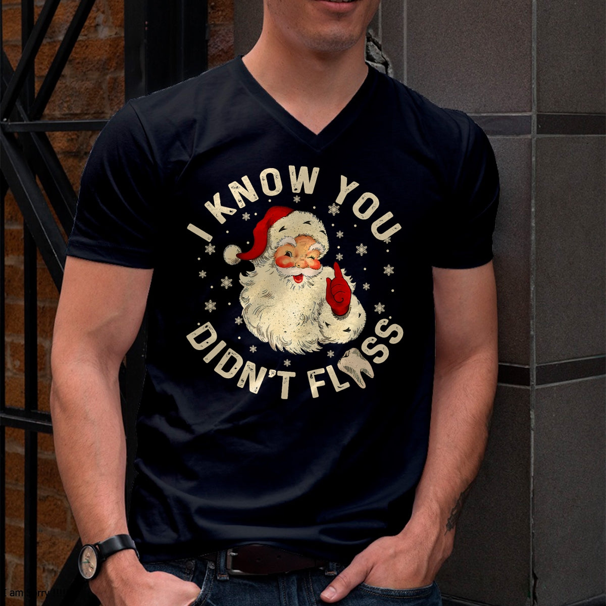Funny Santa I Know You Didn't Floss Dentist Dental Christmas T-Shirt - Christmas Unisex T-Shirt/Hoodie/Sweatshirt - NGHL00