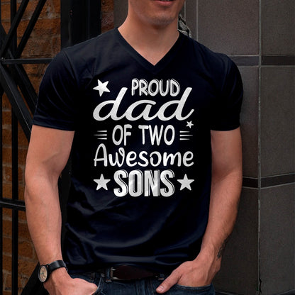 Men Dad Of 2 Boys Two Sons Father's Day T-Shirt - Gift From Dad Unisex T-Shirt/Hoodie - NGHL00 (SKUT-2310EMAILDS-37)