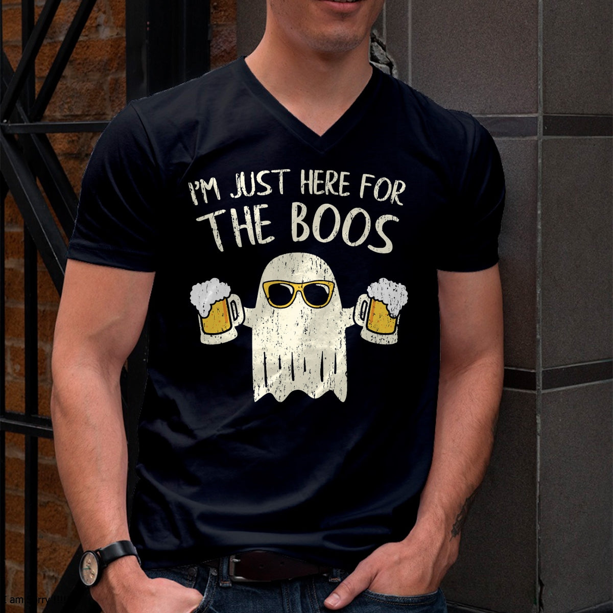 Im Just Here for the Boos Funny Gift Halloween Ghost T-Shirt - Halloween Unisex T-Shirt/Hoodie - NGHL00