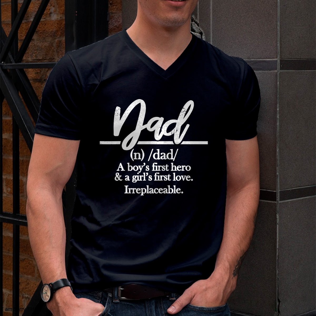 Dad Definition Shirts for Father from Son and Daughter T-Shirt - Gift From Dad Unisex T-Shirt/Hoodie - NGHL00 (SKUT-2310EMAILDS-10)