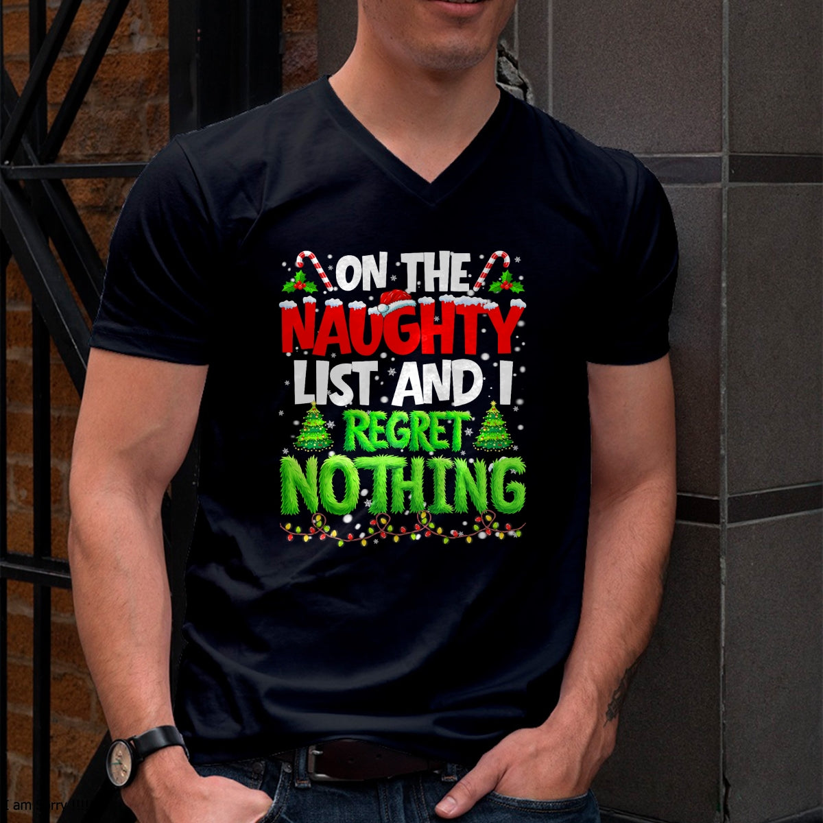 On The Naughty List and Regret Nothing Pjs Christmas Xmas Ki T-Shirt - Christmas Unisex T-Shirt/Hoodie/Sweatshirt - NGHL00