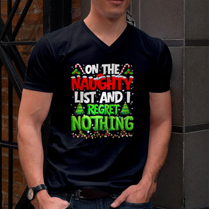 On The Naughty List and Regret Nothing Pjs Christmas Xmas Ki T-Shirt - Christmas Unisex T-Shirt/Hoodie/Sweatshirt - NGHL00