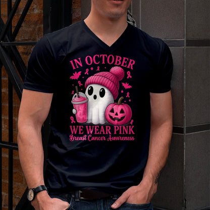 Breast Cancer Halloween Women in October We Wear Pink T-Shirt - Halloween Unisex T-Shirt/Hoodie - NGHL00