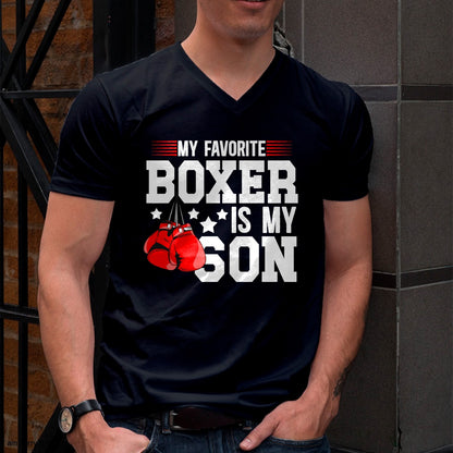 My Favorite Boxer Is My Son Boxing Dad Boxing Father T-Shirt - Gift From Dad Unisex T-Shirt/Hoodie - NGHL00 (SKUT-2310EMAILDS-39)