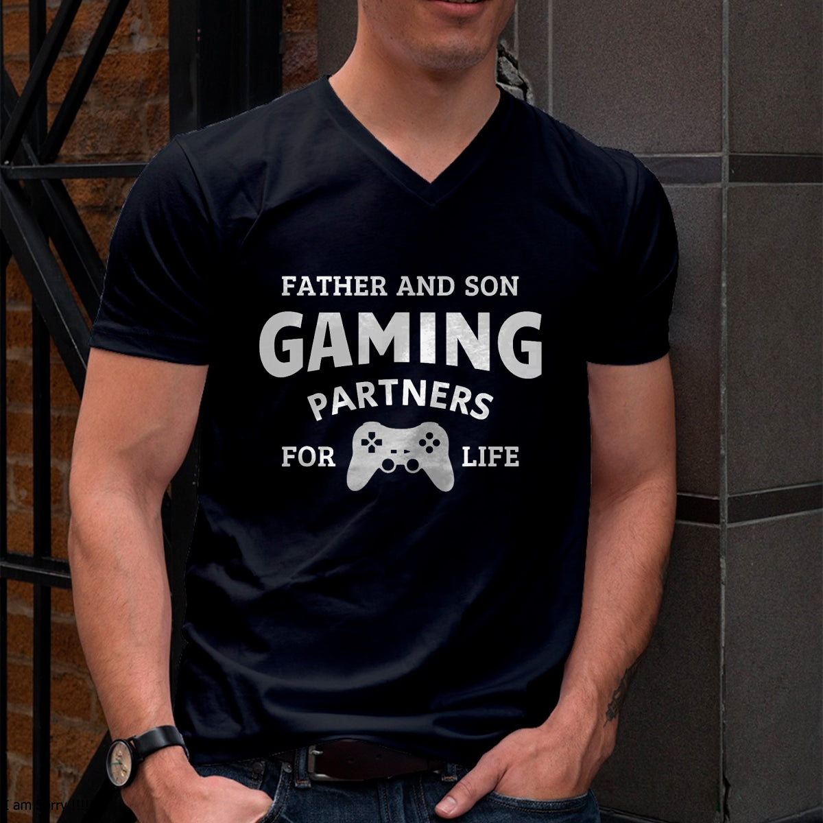 Father and son gaming partners for life family matching gift T-Shirt - Gift From Dad Unisex T-Shirt/Hoodie - NGHL00 (SKUT-2310EMAILDS-23)