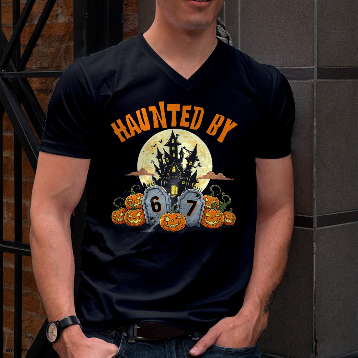 67 Funny Six Seven Gen Alpha Z Halloween 67 Haunted by 67 T-Shirt - Halloween Unisex Hoodie - NGHL00