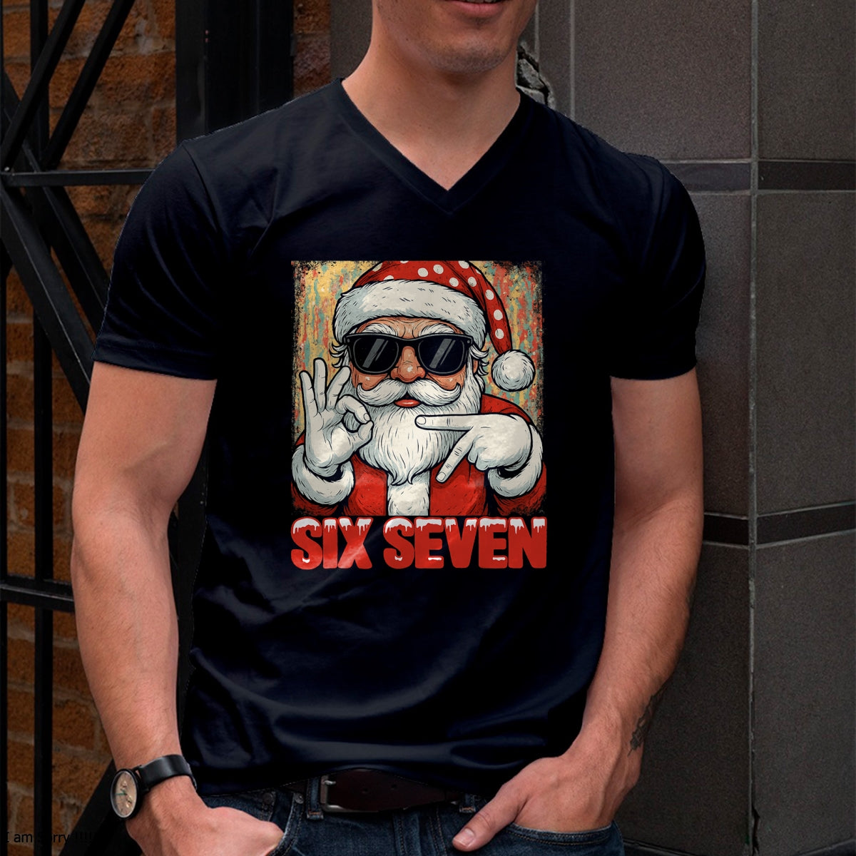 Funny Six Seven Meme Christmas Cool Santa Saying 6 7 T-Shirt - Christmas Unisex T-Shirt/Hoodie/Sweatshirt - NGHL00