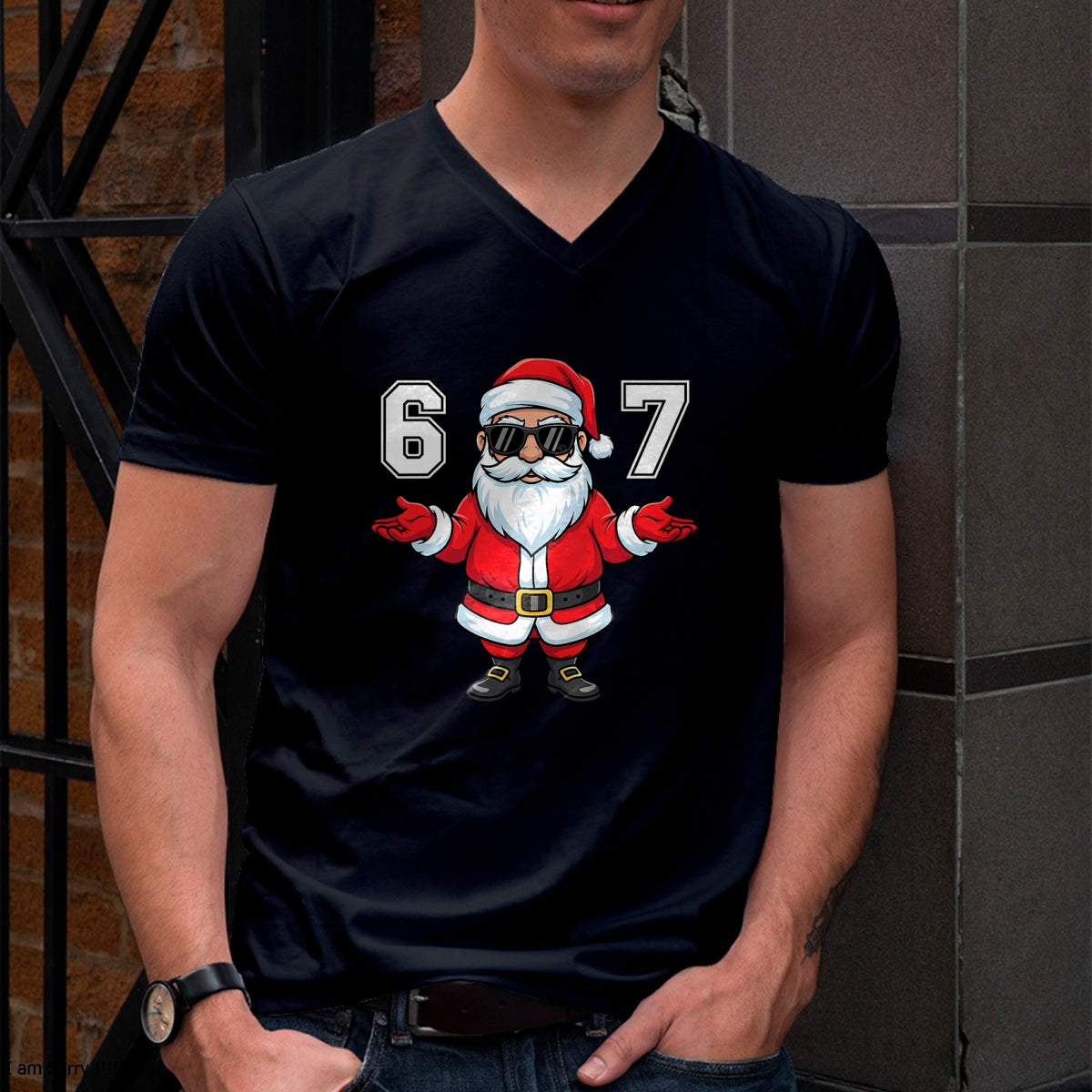 67 Meme Six Seven 6 7 Funny Santa Matching Xmas 67 Christmas T-Shirt - Christmas Unisex T-Shirt/Hoodie/Sweatshirt - NGHL00