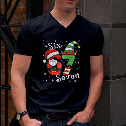 Funny Six Seven 67 Meme 6 7 Elf Santa Christmas Pajamas Kids T-Shirt - Christmas Unisex T-Shirt/Hoodie/Sweatshirt - NGHL00