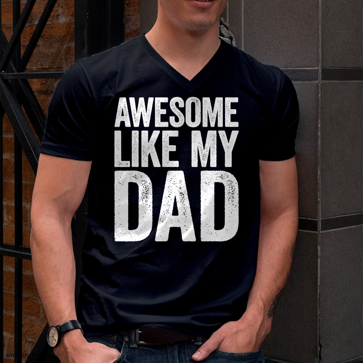 Awesome Like My Dad Shirt Kids Daughter Dad and Son Matching T-Shirt - Gift From Dad Unisex T-Shirt/Hoodie - NGHL00 (SKUT-2310EMAILDS-03)