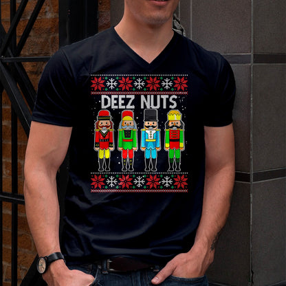 Deez Nuts Nutcracker Ugly Christmas Sweater Funny Xmas T-Shirt - Christmas Unisex T-Shirt/Hoodie/Sweatshirt - NGHL00