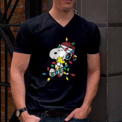 Peanuts - Snoopy Woodstock Christmas Lights T-Shirt - Christmas Unisex T-Shirt/Hoodie/Sweatshirt - NGHL00