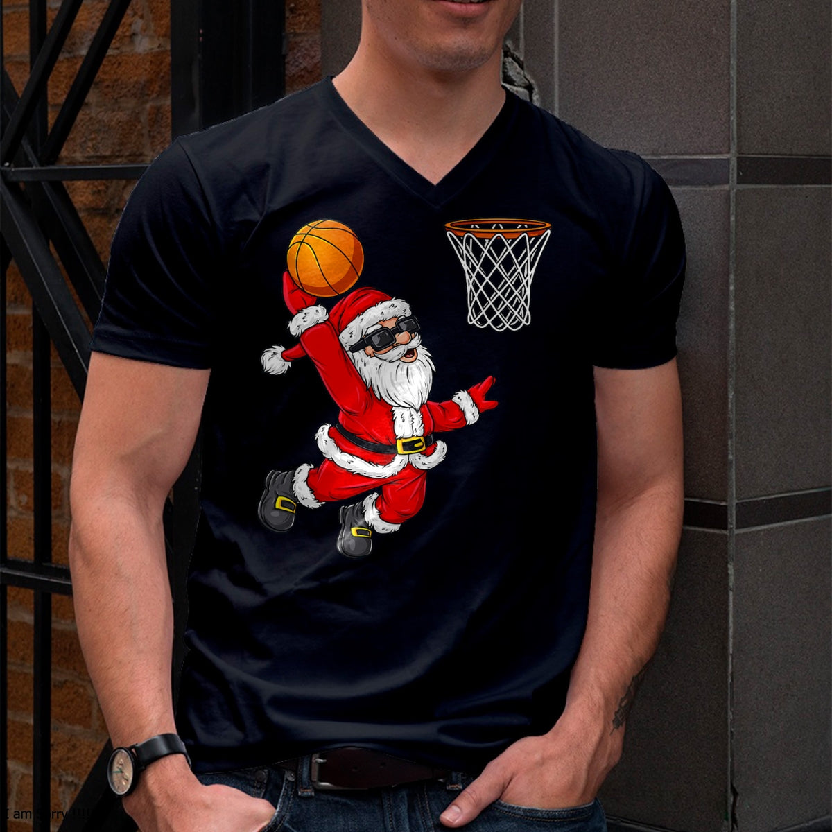 Christmas Santa Claus Dunking A Basketball Boys Kids Xmas T-Shirt - Christmas Unisex T-Shirt/Hoodie/Sweatshirt - NGHL00
