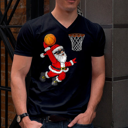 Christmas Santa Claus Dunking A Basketball Boys Kids Xmas T-Shirt - Christmas Unisex T-Shirt/Hoodie/Sweatshirt - NGHL00