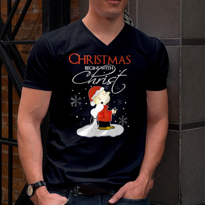 Christmas Begins With Christ Xmas Gift Holiday costume T-Shirt - Christmas Unisex T-Shirt/Hoodie/Sweatshirt - NGHL00