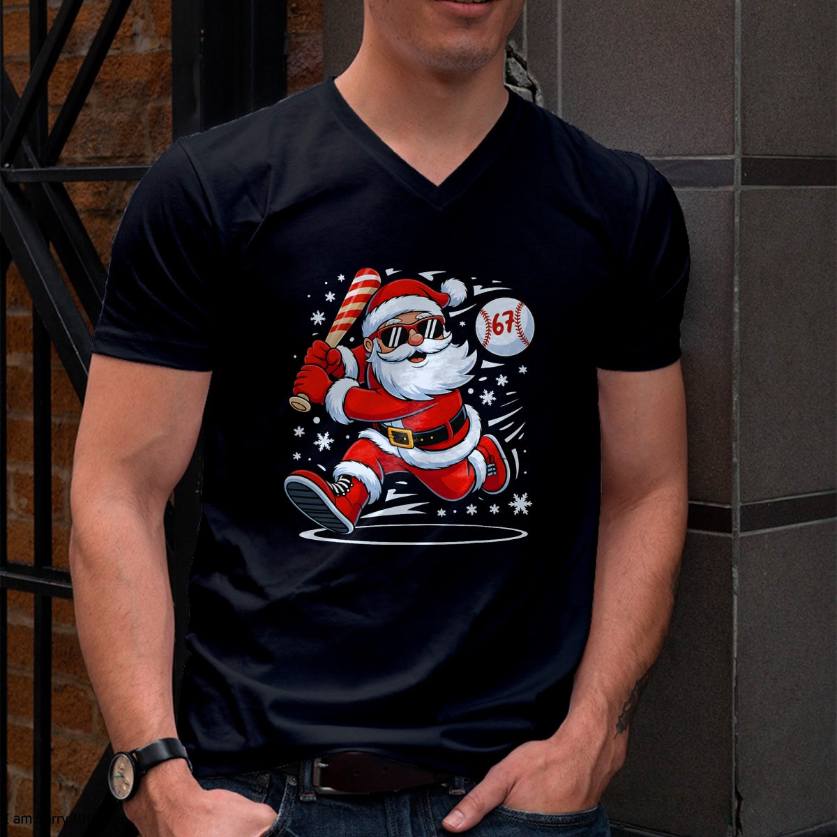 Funny Baseball Santa 67 Christmas Xmas Pajamas Boys T-Shirt - Christmas Unisex T-Shirt/Hoodie/Sweatshirt - NGHL00