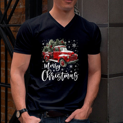Merry Christmas Red Truck Family Matching Christmas Pajama T-Shirt - Christmas Unisex T-Shirt/Hoodie/Sweatshirt - NGHL00