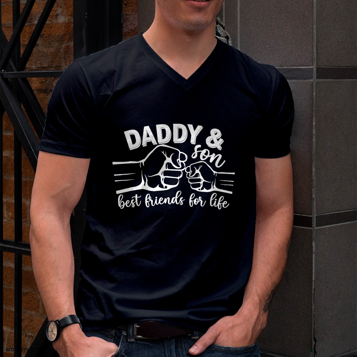 Daddy and Son Best Friends for Life Gifts Men Funny Fathers T-Shirt - Gift From Dad Unisex T-Shirt/Hoodie - NGHL00 (SKUT-2310EMAILDS-15)