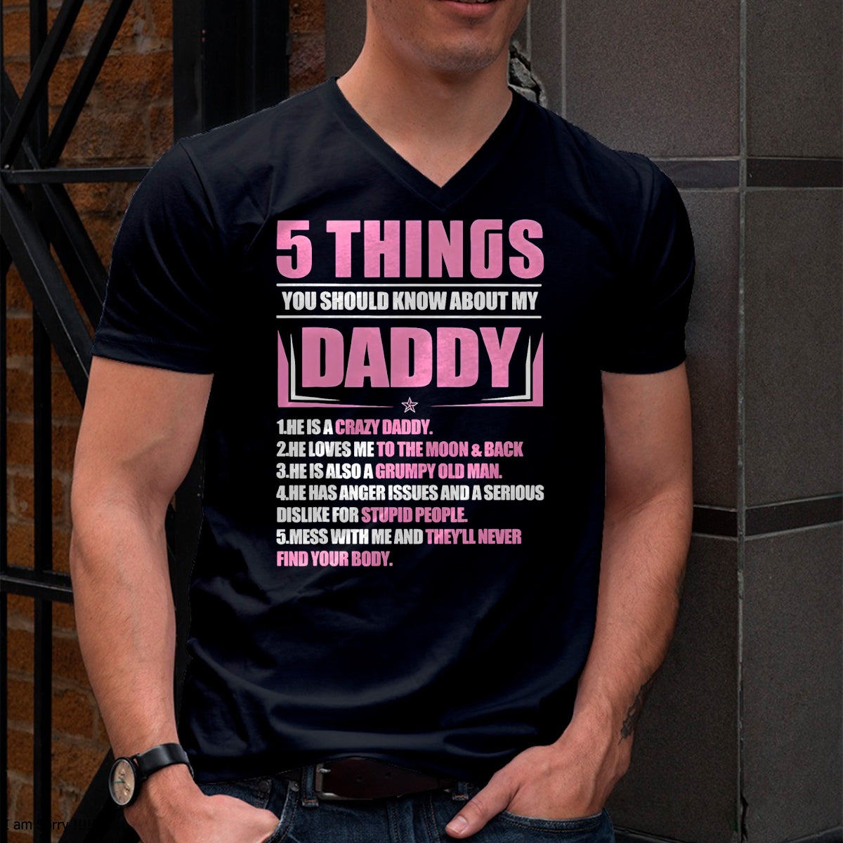 5 Things You Should Know About My Daddy Funny Son Daughter T-Shirt - Gift From Dad Unisex T-Shirt/Hoodie - NGHL00 (SKUT-2310EMAILDS-00)