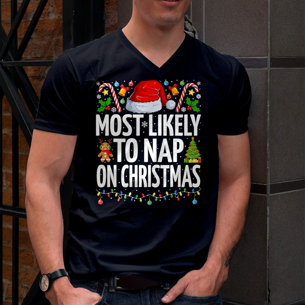 Most Likely To Nap On Christmas Funny Family Christmas T-Shirt - Christmas Unisex T-Shirt/Hoodie/Sweatshirt - NGHL00