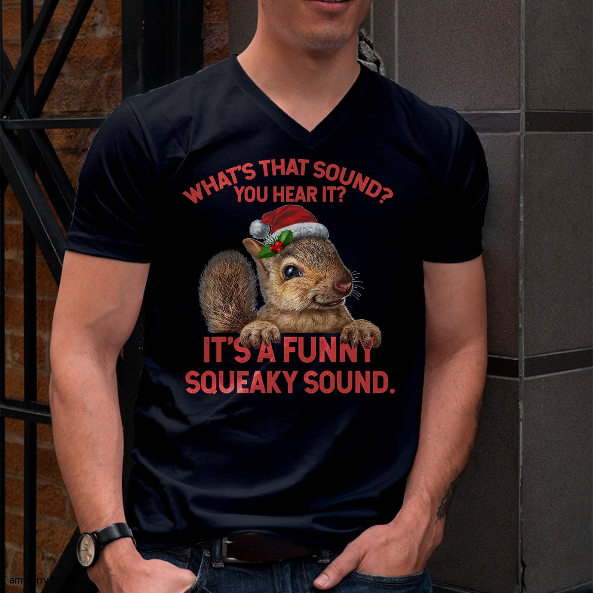 It's A Funny Squeaky Sound Christmas Squirrel T-Shirt - Christmas Unisex T-Shirt/Hoodie/Sweatshirt - NGHL00