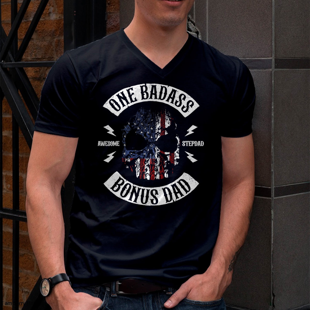 One Badass Bonus Stepdad Birthday Step Dad Fathers Day Gift T-Shirt - Gift From Dad Unisex T-Shirt/Hoodie - NGHL00 (SKUT-2310EMAILDS-41)