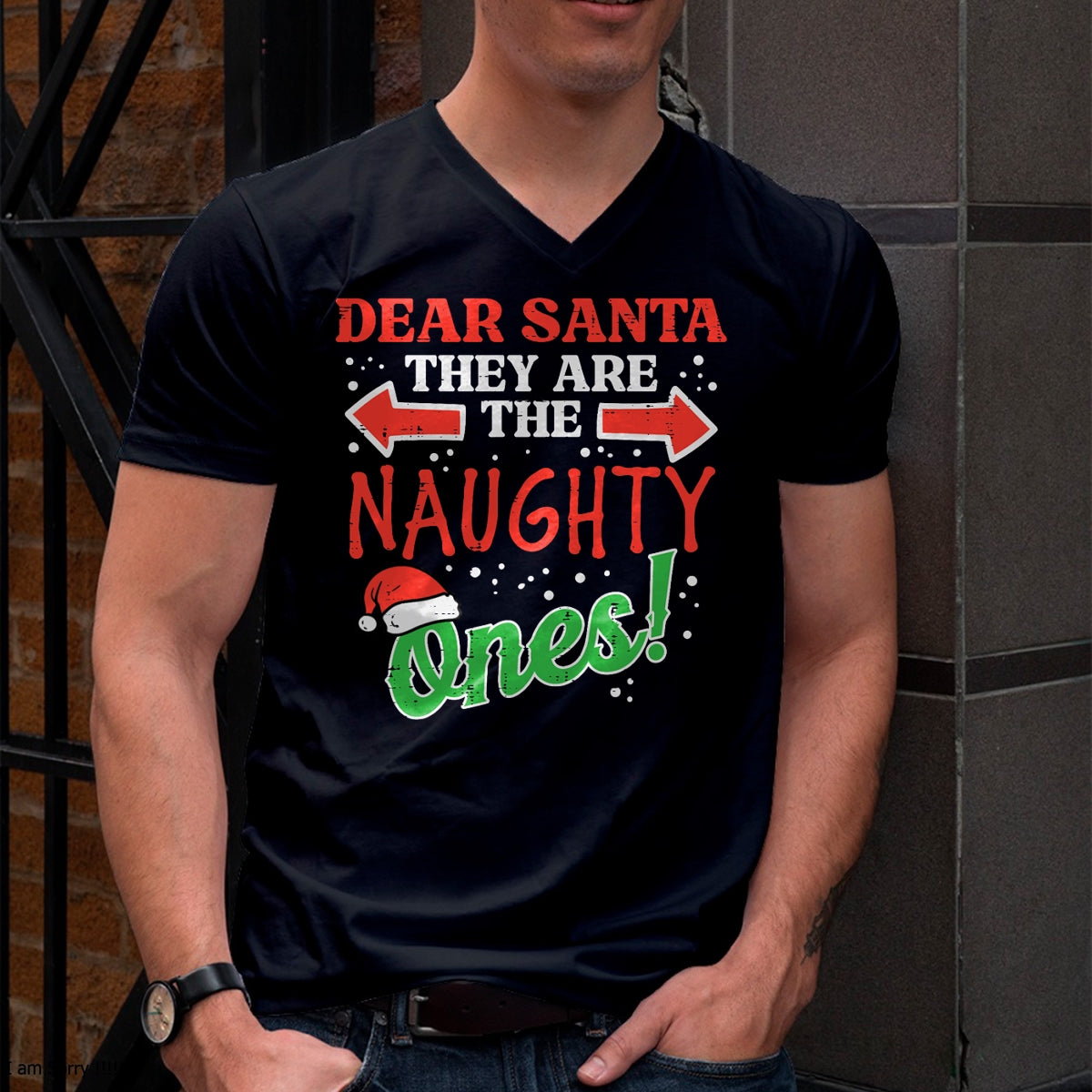 Dear Santa They Naughty Ones Christmas Xmas Men Women Kids T-Shirt - Christmas Unisex T-Shirt/Hoodie/Sweatshirt - NGHL00
