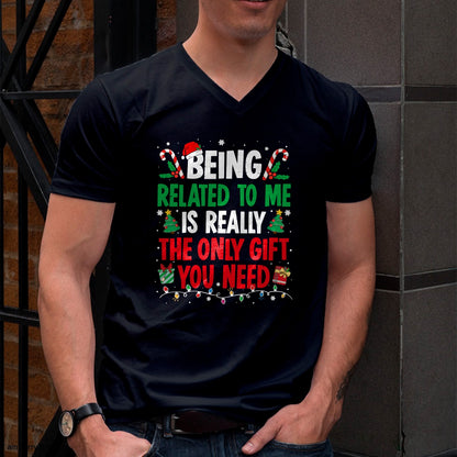 Being Related To Me Funny Christmas Family Xmas Pajamas T-Shirt  - Christmas Unisex T-Shirt/Hoodie/Sweatshirt - NGHL00