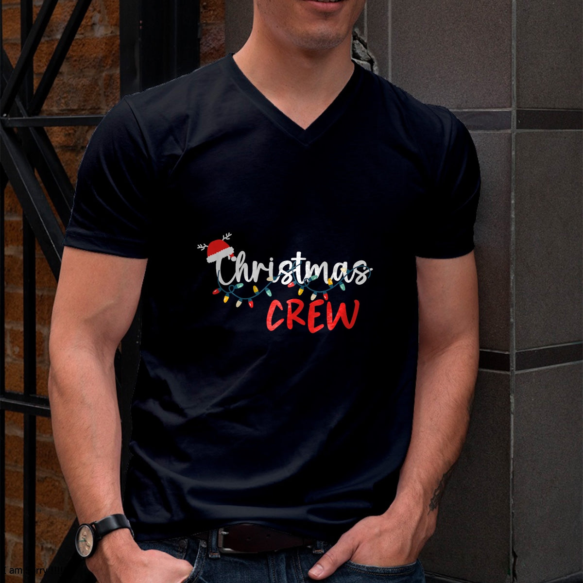 Christmas Crew Xmas Lights Family Matching Pajamas Holiday T-Shirt - Christmas Unisex T-Shirt/Hoodie/Sweatshirt - NGHL00